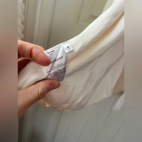 Reformation White Midi Slip Dress with Thigh Slit - Picture 7 of 11